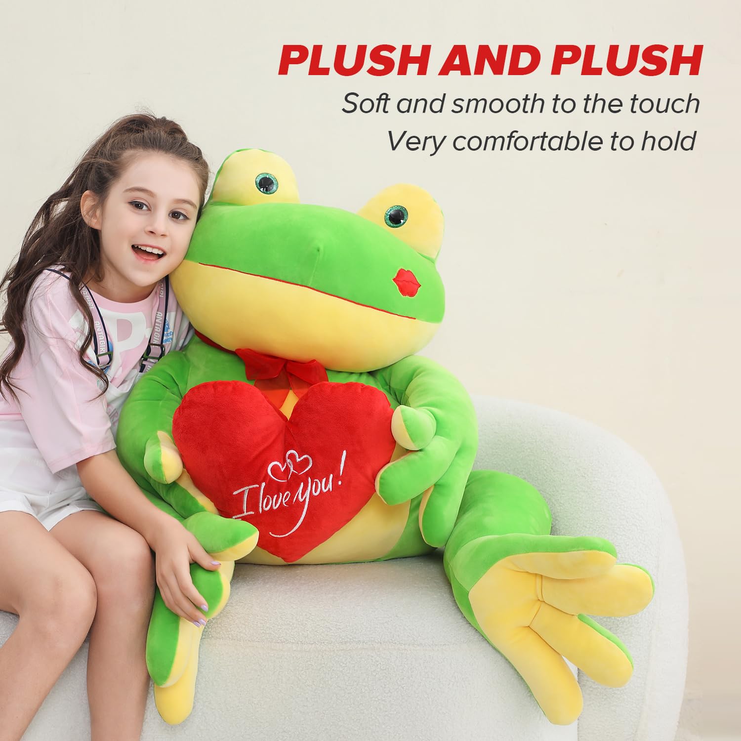 YOHAKI Bonito Peluche de Rana Grande de 24 Pulgadas para - Imagen 3