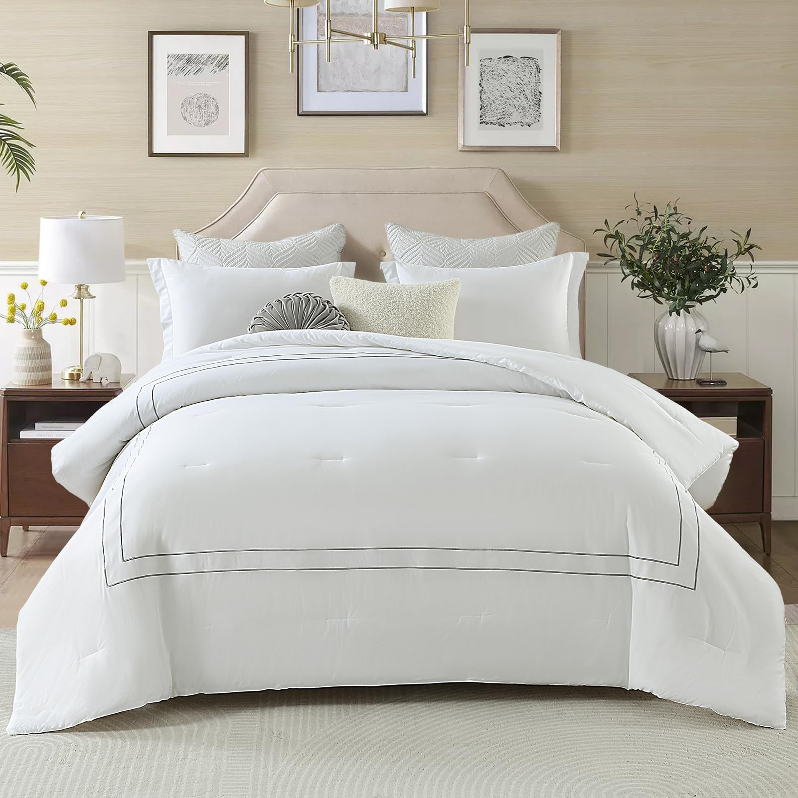 Conjunto de Edredón Queen SahSahCasa, Juego de Ropa de Cama