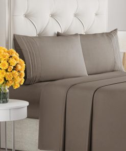 Juego de sábanas tamaño King - Extra Suaves, -Café Oscuro