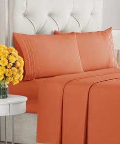 Juego de Sábanas de 4 Piezas Tamaño -Calabaza de Cosecha