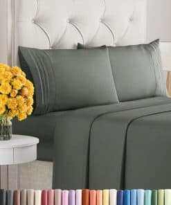 Juego de sábanas de tamaño Queen de 4 -Gris metálico