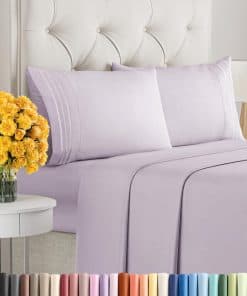 Juego de sábanas de 4 piezas tamaño -Lila Claro