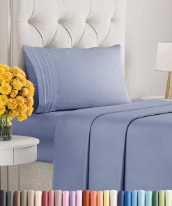 Juego de Sábanas Tamaño Twin XL de 3 Piezas - -Morado Polvor