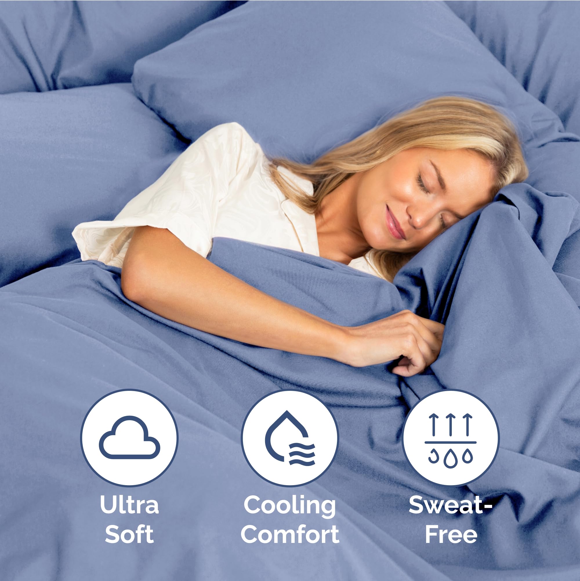 Juego de Sábanas Tamaño Twin XL de 3 Piezas - -Morado Polvor - Imagen 6