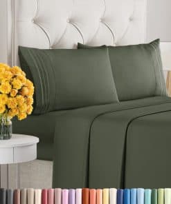 Juego de sábanas Queen Size de 4 piezas - -Dark Olive Grey