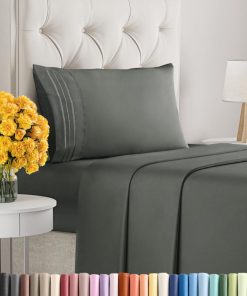 Juego de sábanas de tamaño individual de 3 -Gris pizarra osc