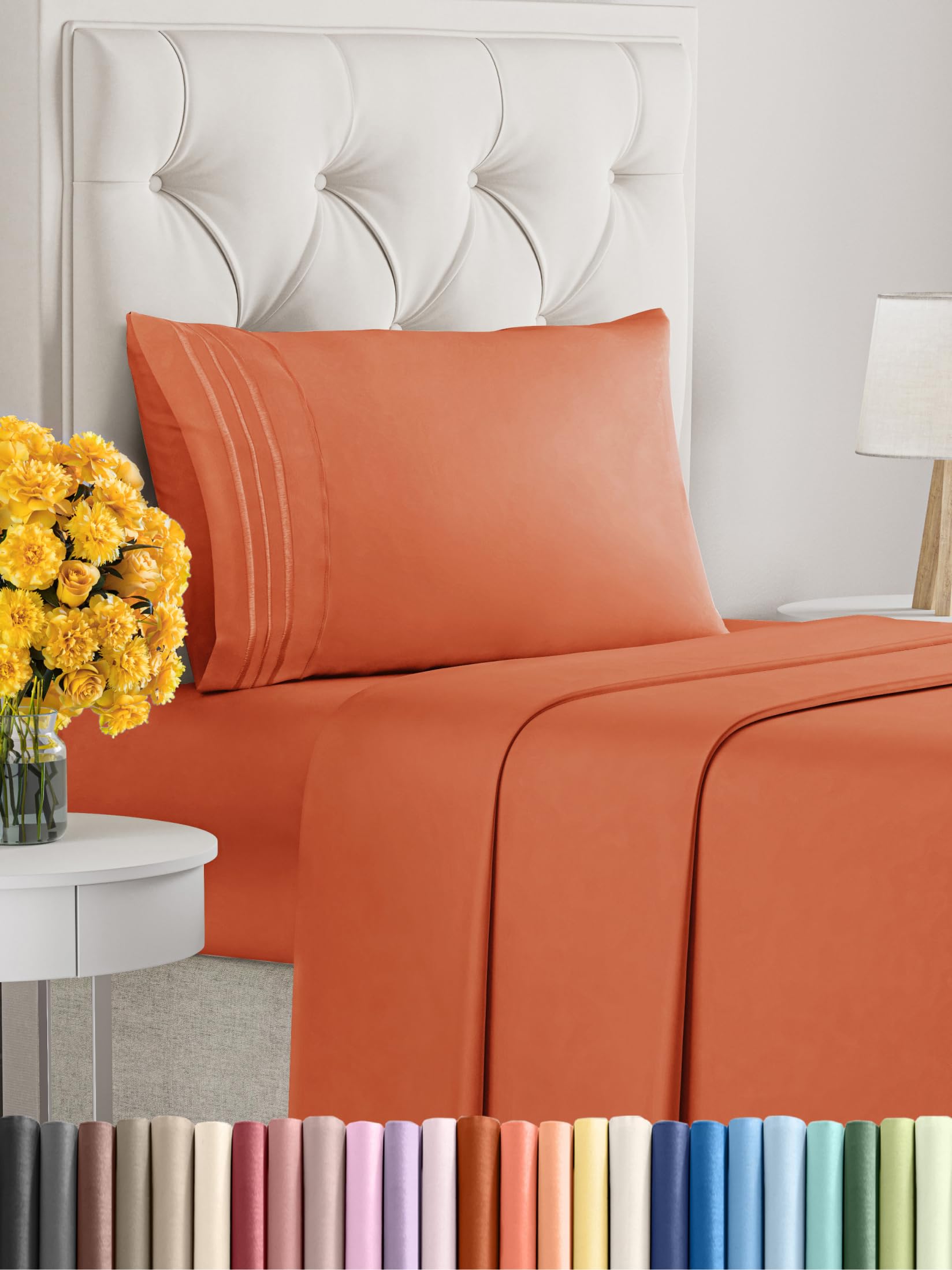 Juego de Sábanas Tamaño Twin de 3 Piezas - -Calabaza de Cose