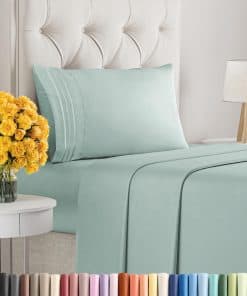 Juego de sábanas tamaño Twin XL de 3 piezas - -Verde Claro