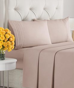 Juego de sábanas completo de 4 piezas - -Rosa polvoso