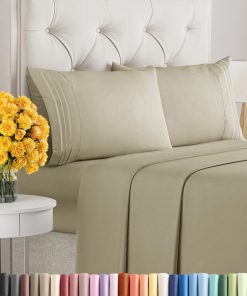 Juego de sábanas de 4 piezas tamaño -Taupe