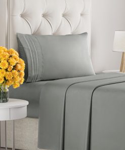 Juego de Sábanas Tamaño Twin XL de 3 Piezas - -Gris Pizarra