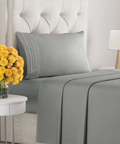 Juego de sábanas tamaño Twin XL de 3 piezas - -Gris Pizarra