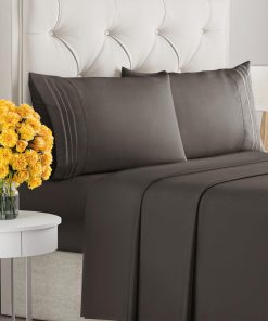 Juego de Sábanas Tamaño Queen de 4 Piezas - -Marrón Fresco