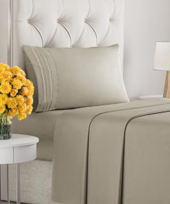 Juego de sábanas de tamaño Twin XL de 3 -Beige