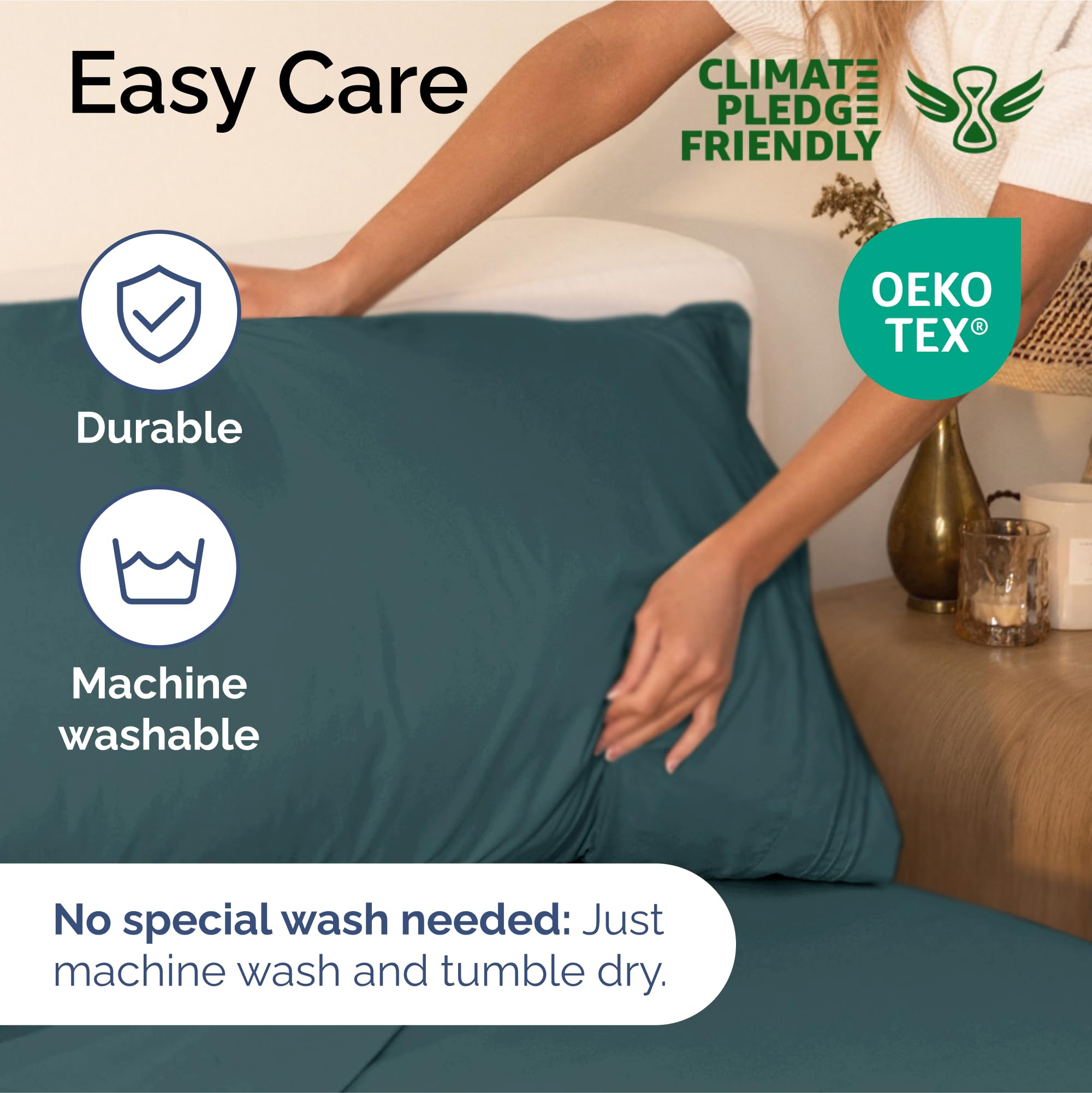 Juego de sábanas King Size de 4 piezas - -Deep Teal - Imagen 7