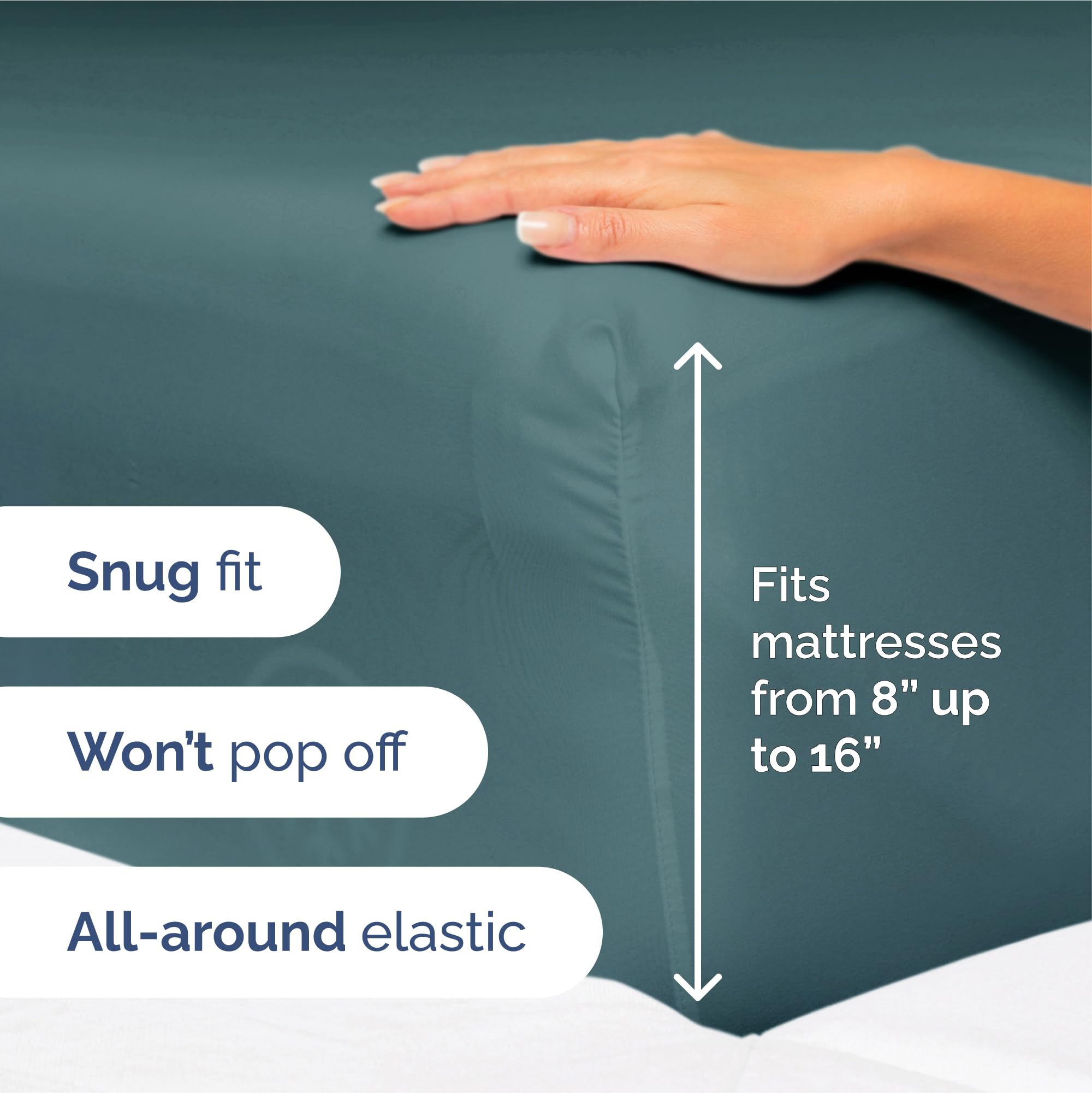 Juego de sábanas King Size de 4 piezas - -Deep Teal - Imagen 4