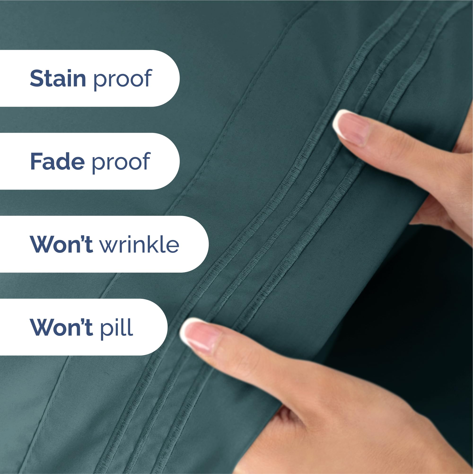 Juego de sábanas King Size de 4 piezas - -Deep Teal - Imagen 6