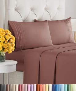 Juego de Sábanas Queen Size de 4 Piezas - -Cobre Marrón