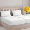 Juego de sábanas tamaño Split King de 5 -Blanco brillante