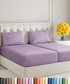 Juego de sábanas de tamaño Split King de 5 -Lila