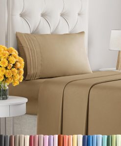 Juego de sábanas tamaño Twin de 3 piezas - -Caramelo