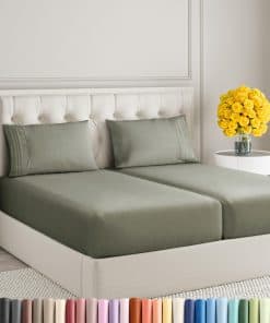 Juego de sábanas tamaño Split King de 5 -Taupe oscuro