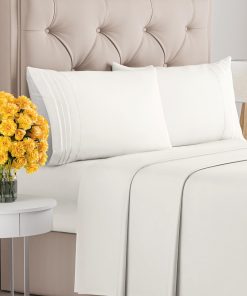 Juego de sábanas de 4 piezas tamaño -Blanco Antiguo