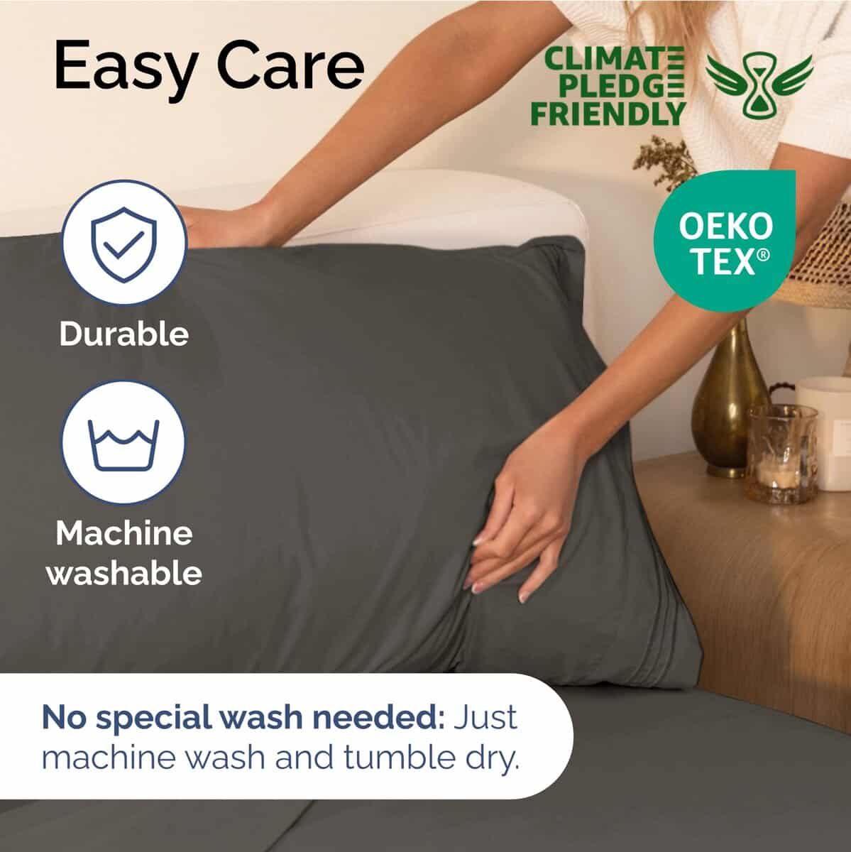 Juego de sábanas tamaño Twin XL de 3 piezas - -Marrón fresco - Imagen 7