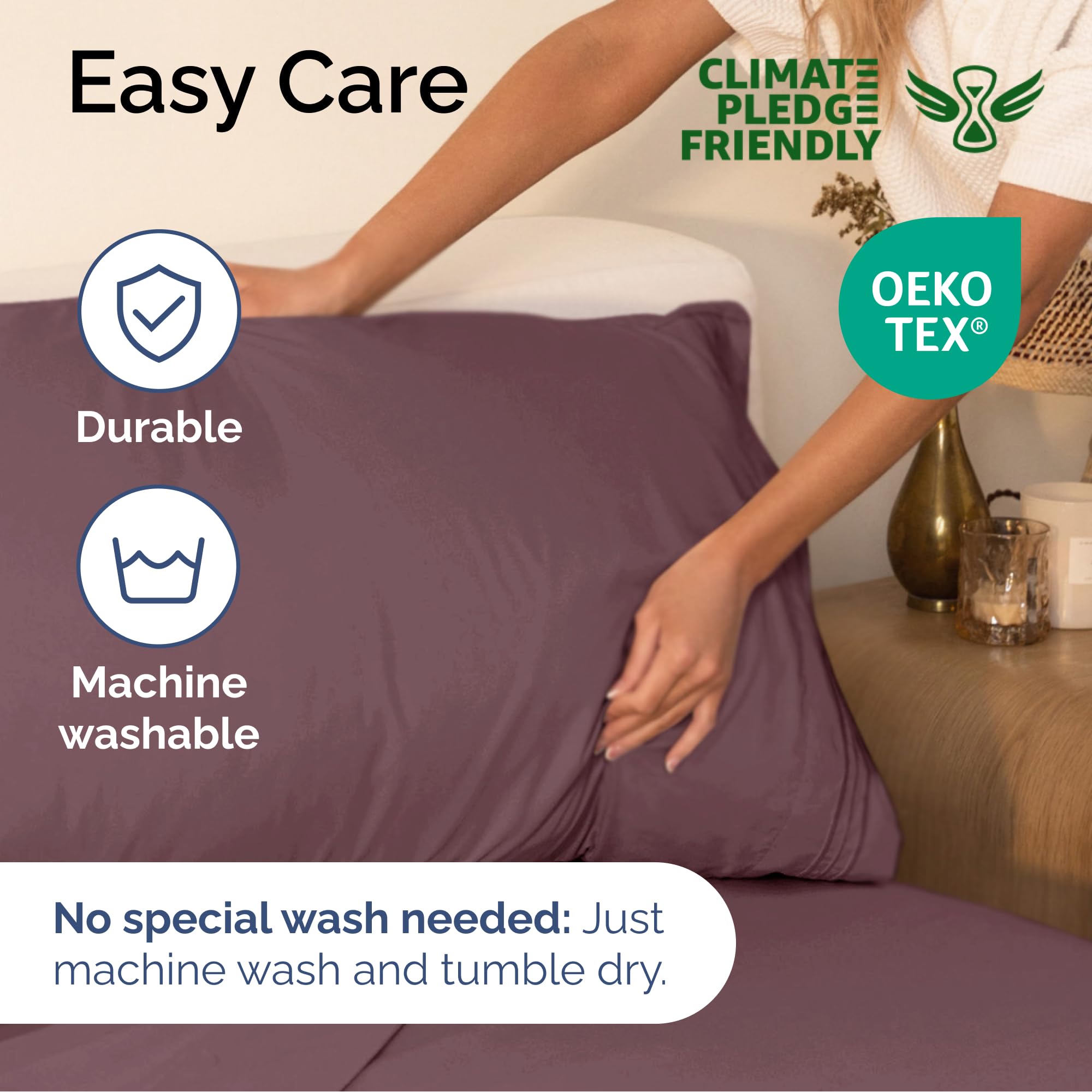 Juego de Sábanas Queen Size de 4 Piezas - -Cool Plum - Imagen 7