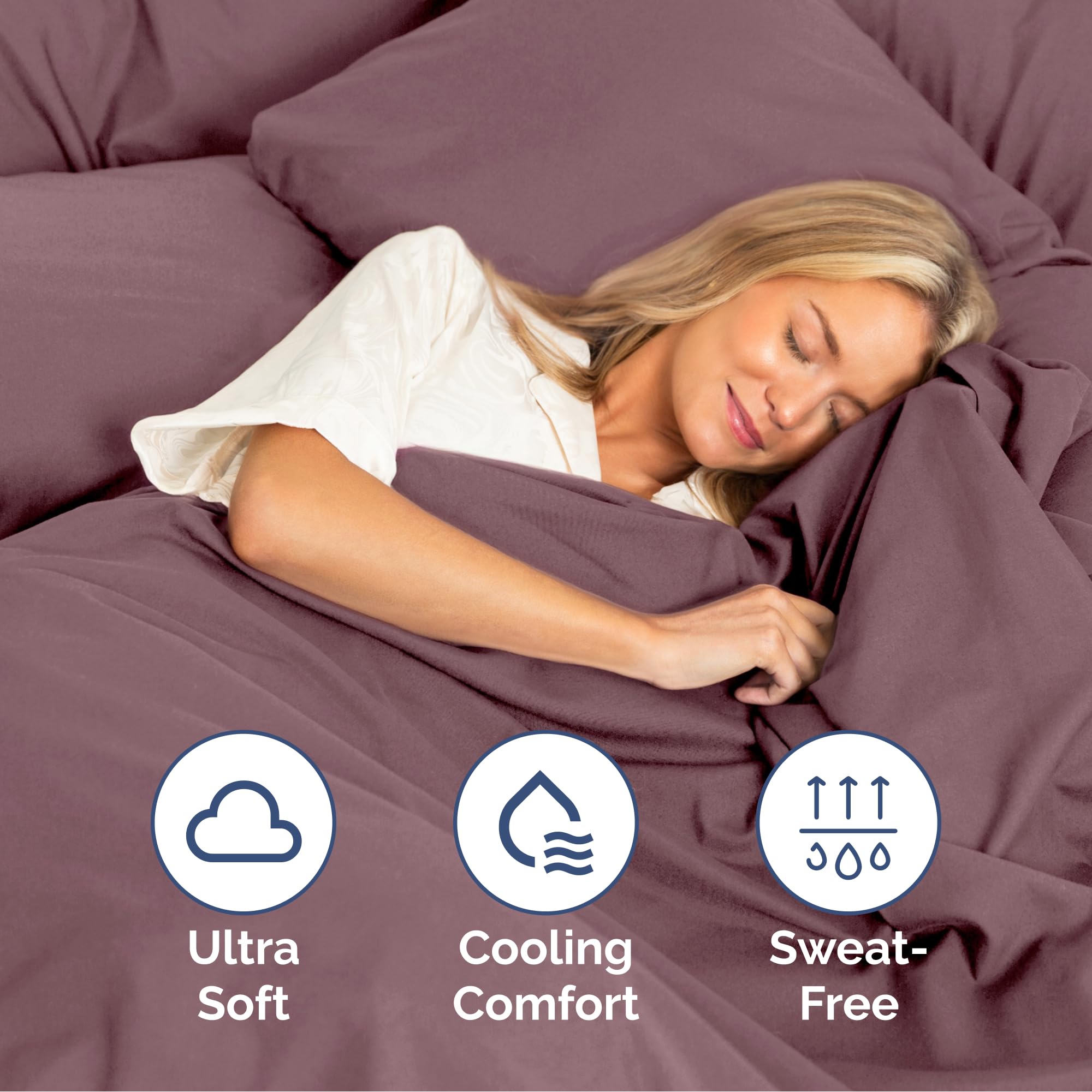 Juego de Sábanas Queen Size de 4 Piezas - -Cool Plum - Imagen 5