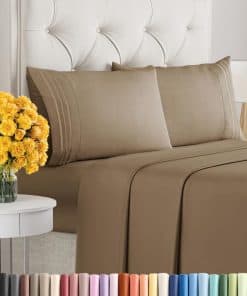 Juego de sábanas de 4 piezas tamaño -Neutral Brown