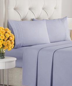 Juego de Sábanas de 4 Piezas Tamaño -Morado Polvoriento