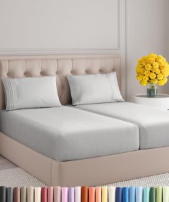 Juego de Sábanas Split King Size de 5 -Gris Suave