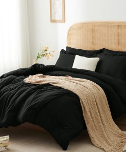 Set de Edredón Completo HIMEET (82"x86"), -Negro