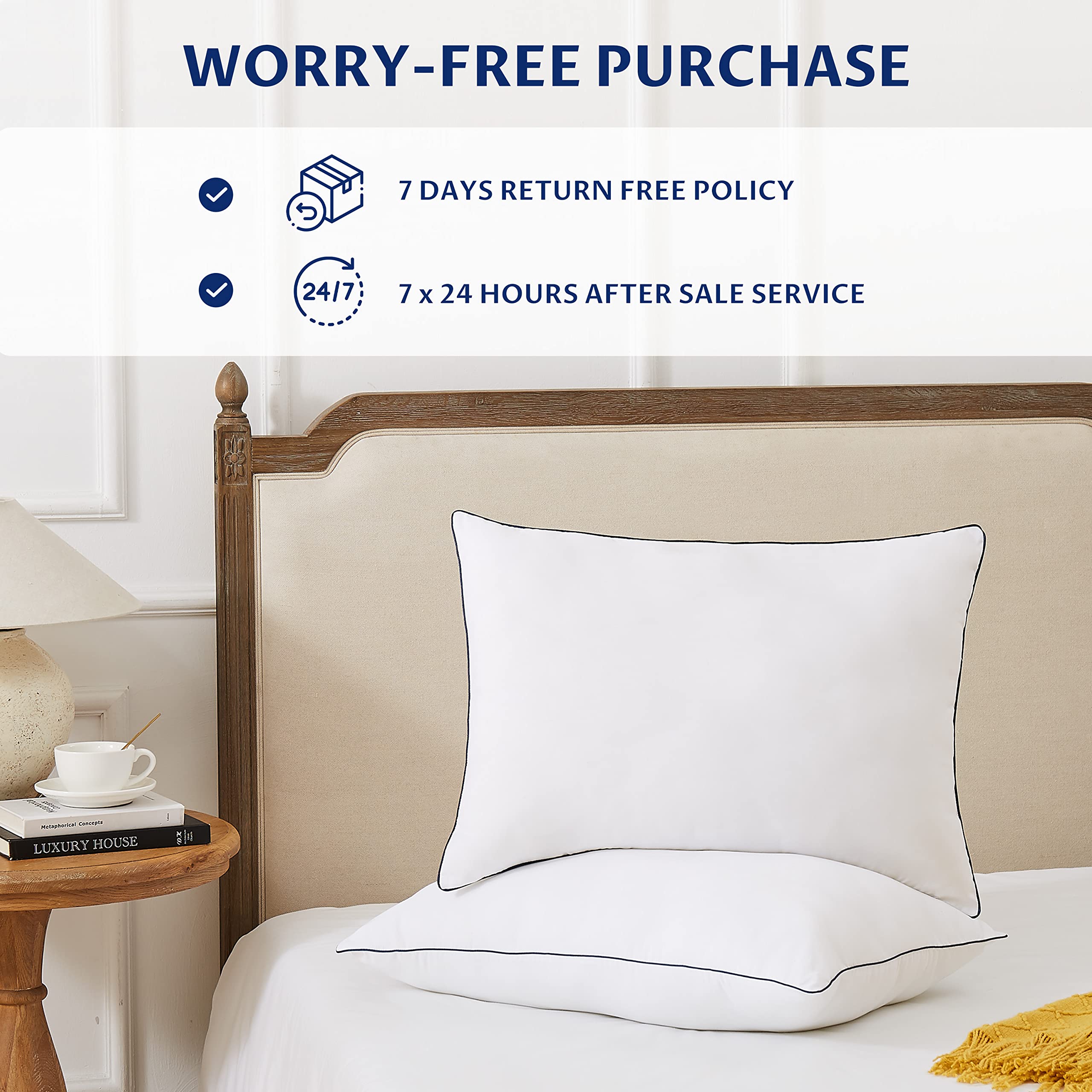 Almohadas para Cama Homemate - Tamaño King (20"x36") Juego - Imagen 8