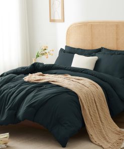 Juego de edredón Queen HIMEET (88"x88"), -Azul Marino