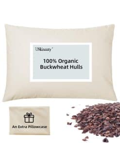 Almohada de Trigo Sarraceno USlixury 15"X19" con Funda de