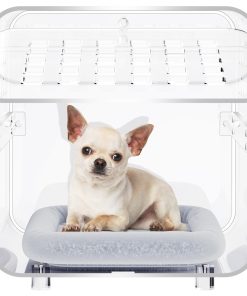 Jaula de acrílico para mascotas pequeñas con colchoneta,