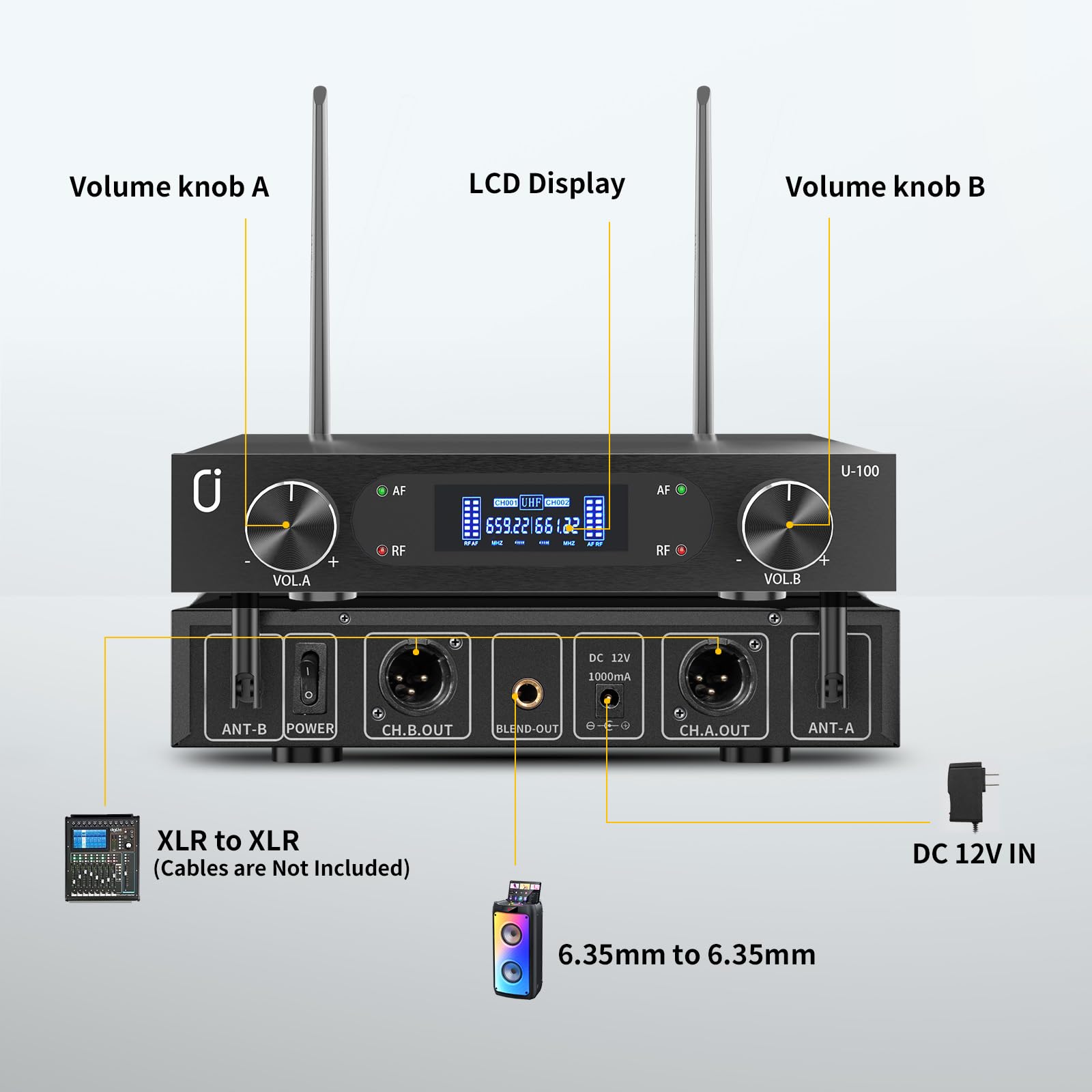 Micrófonos Inalámbricos HWWR, Micrófonos Profesionales - Imagen 6