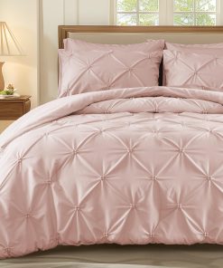 Juego de Edredón Tamaño King WOLKI Rosa, 3 Piezas Ropa de