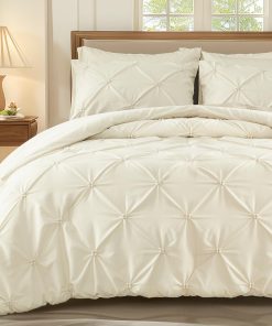 Juego de Edredón Tamaño King WOLKI Crema, 3 Piezas de Ropa