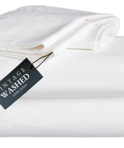 Juego de Sábanas de Algodón al 100% LANE -Blanco
