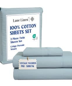 Juego de Sábanas gemelas 100% Algodón Pre-Lavado LANE LINEN