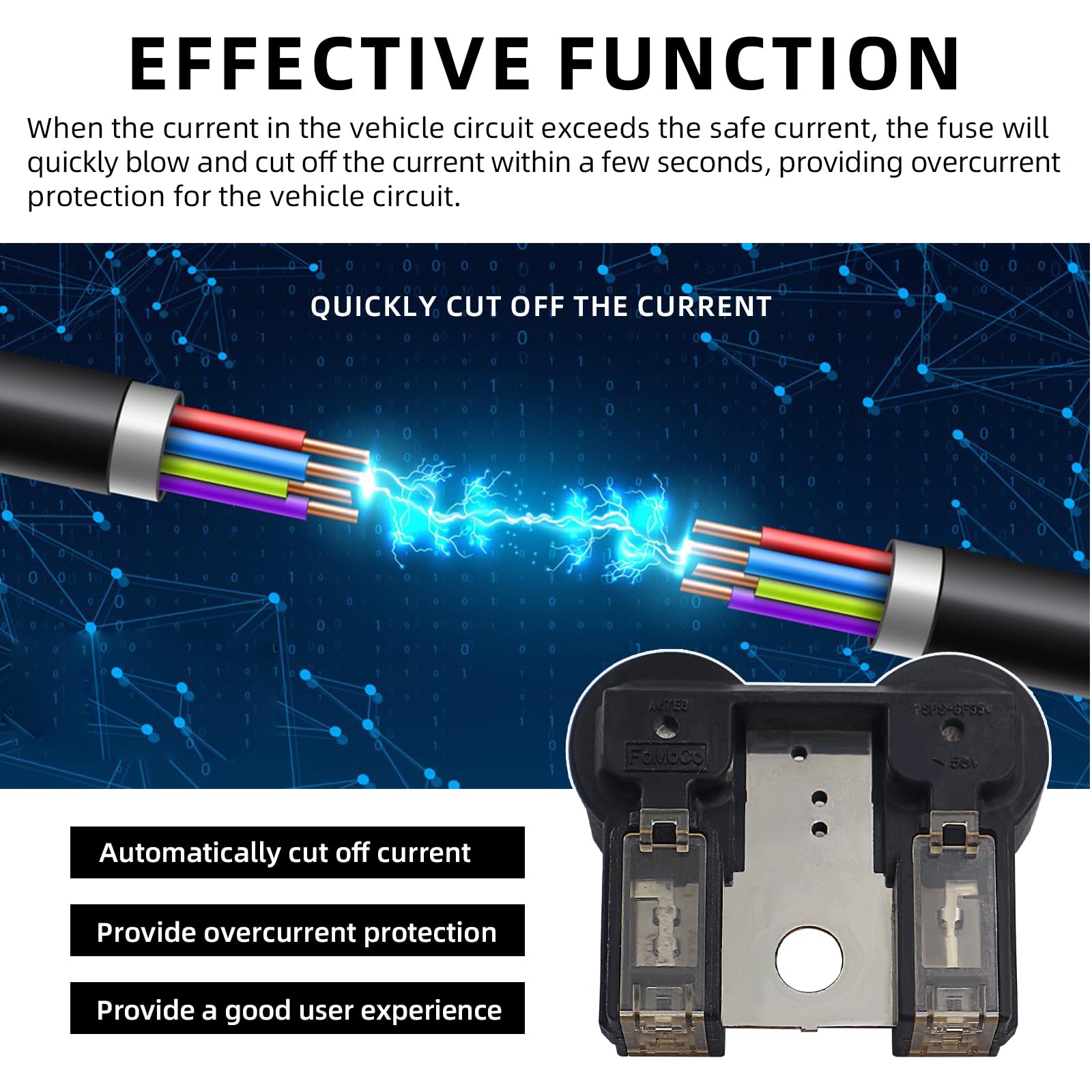 Terminal de batería positivo y negativo con fusible - Imagen 3