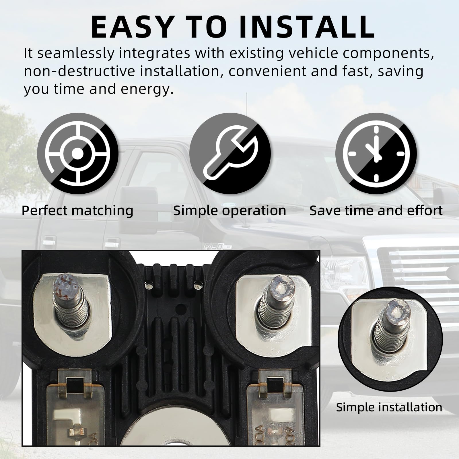 Terminal de batería positivo y negativo con fusible - Imagen 4