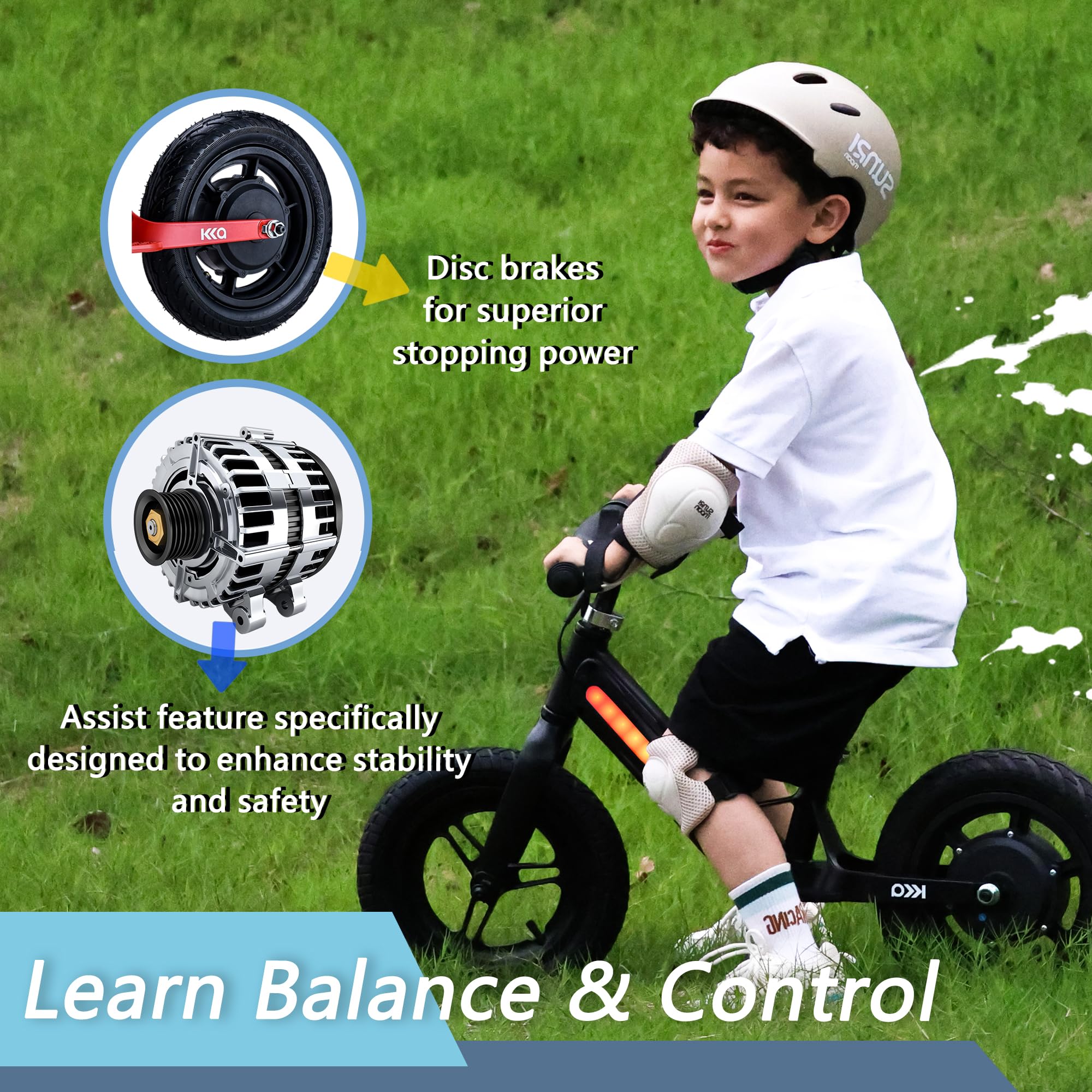 PRINIC Bicicleta Eléctrica Ligera para Niños -Negro - Imagen 4