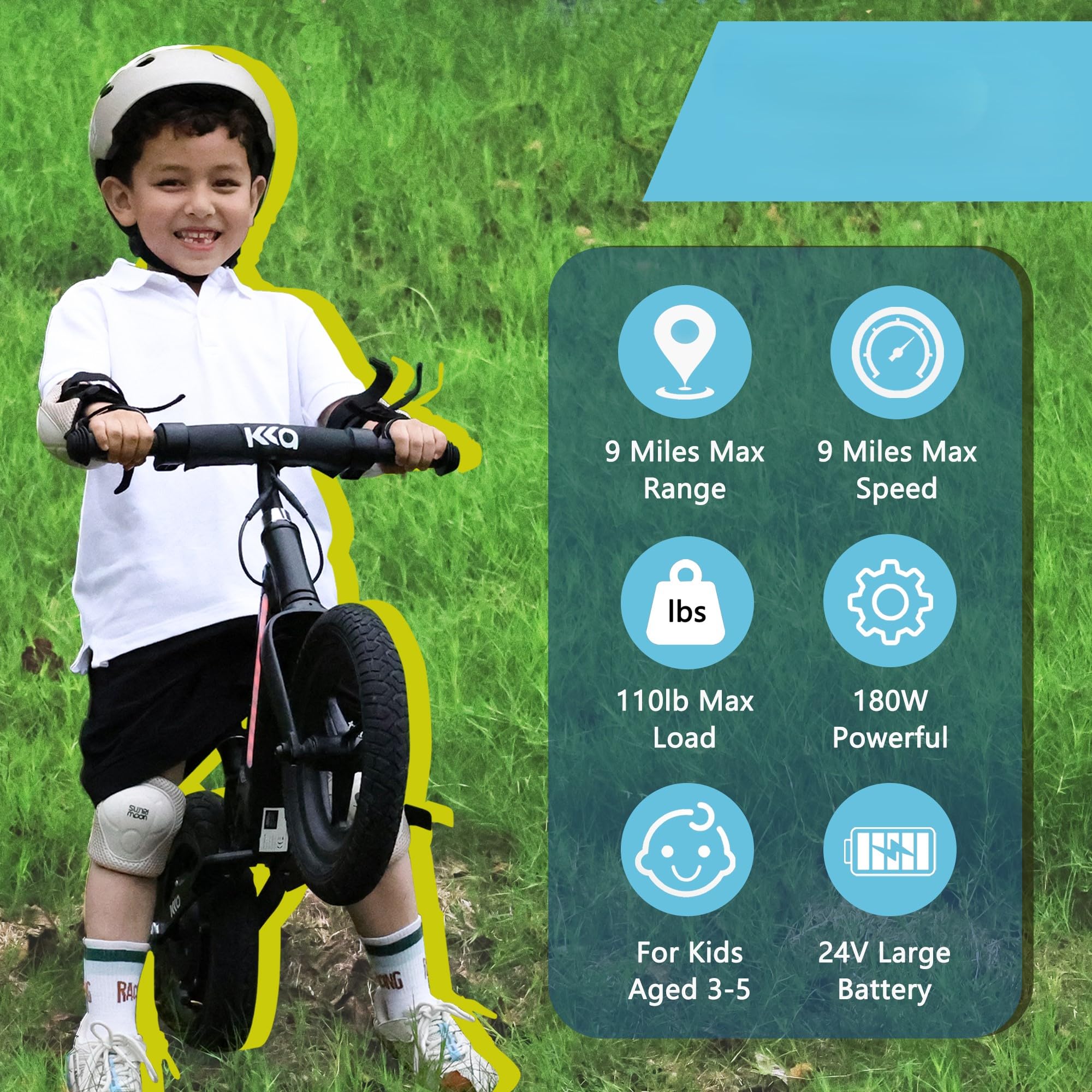PRINIC Bicicleta Eléctrica Ligera para Niños -Negro - Imagen 3