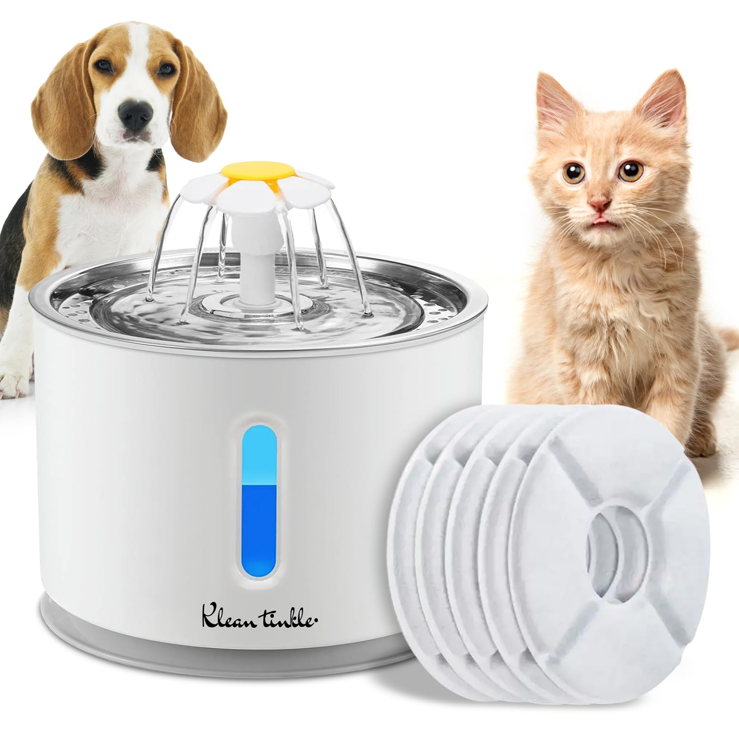 Bebedero Automático de Fuente para Mascotas con LED 2.4L