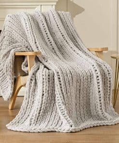 Manta de Punto Grueso Esterra 60"x80", 100% Tejida a Mano