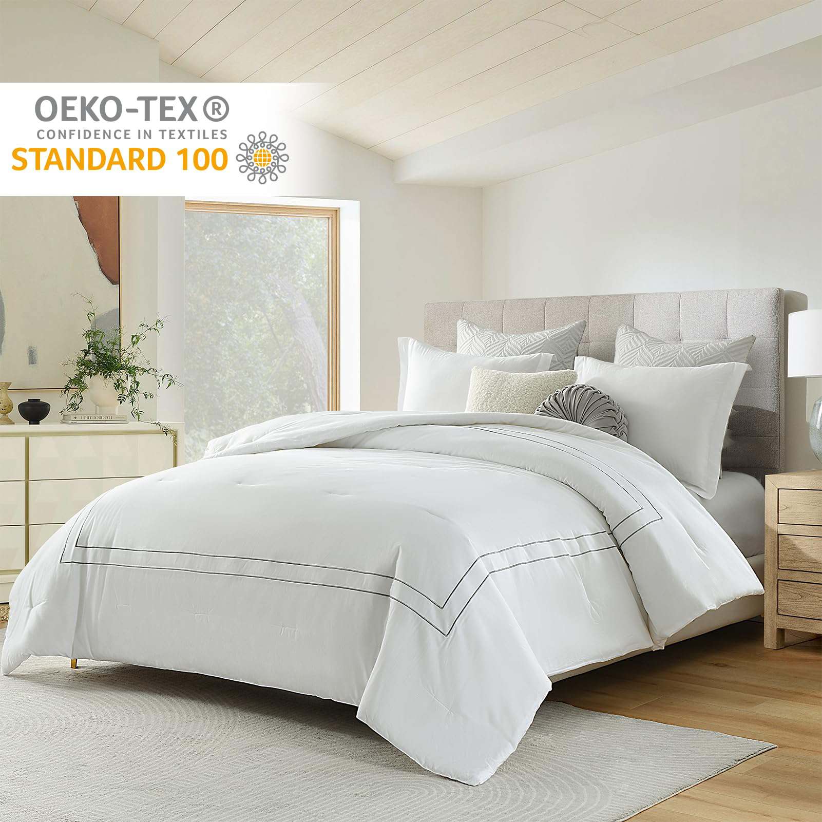 Juego de edredón queen Finlonte, edredón mullido tamaño - Imagen 3